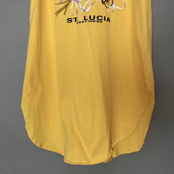 Oversized‎ T-Shirt Swimsuit Cover-Up Sleepshirt Butterflies Flowers Sz 1X Yellow - Picture 4 of 15